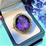 Vintage Amethyst & Pearl Filigree Ring from Doyle & Doyle antique and vintage jewelry boutique