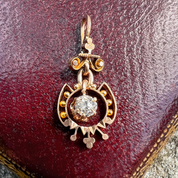 Ornate Victorian Diamond Pendant in gold, from Doyle & Doyle antique and vintage jewelry boutique