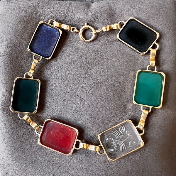 Vintage Zodiac Bracelet sold by Doyle and Doyle an antique and vintage jewelry boutique