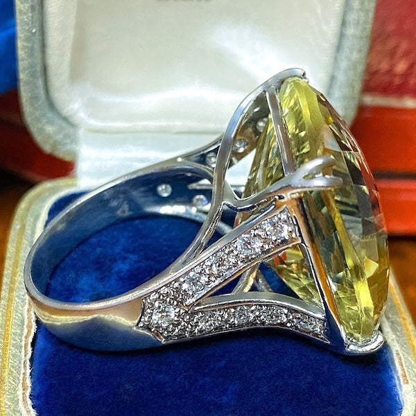 Vintage citrine and diamond cocktail ring, from Doyle & Doyle jewelry