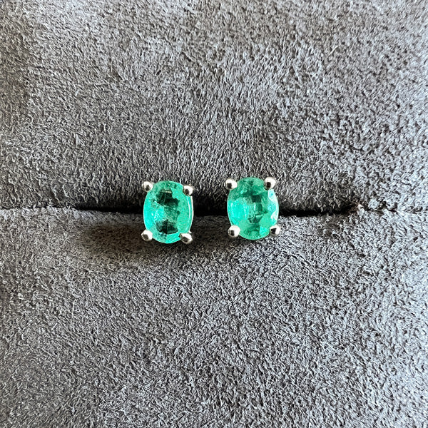 Oval Gemstone Stud Earrings sold by Doyle and Doyle an antique and vintage jewelry boutique