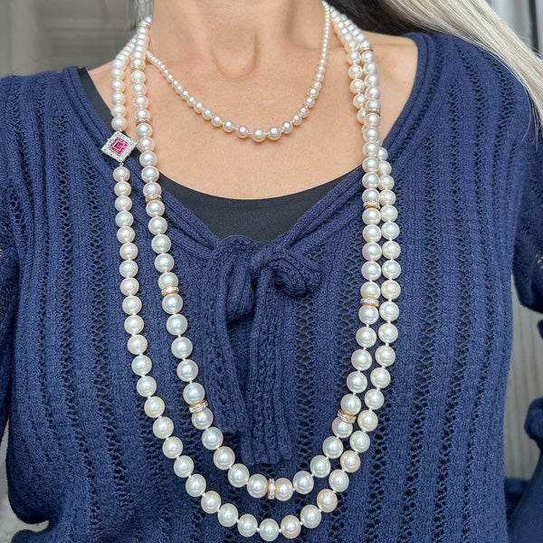 Art Deco Pearl Necklace sold by Doyle and Doyle an antique and vintage jewelry boutique
