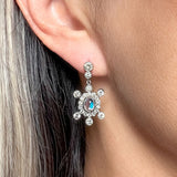 Vintage Moonstone & Diamond Drop Earrings sold by Doyle and Doyle an antique and vintage jewelry boutique