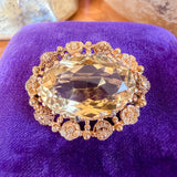 Antique Citrine Cannetille Pin sold by Doyle and Doyle an antique and vintage jewelry boutique