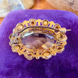 Antique Citrine Cannetille Pin sold by Doyle and Doyle an antique and vintage jewelry boutique