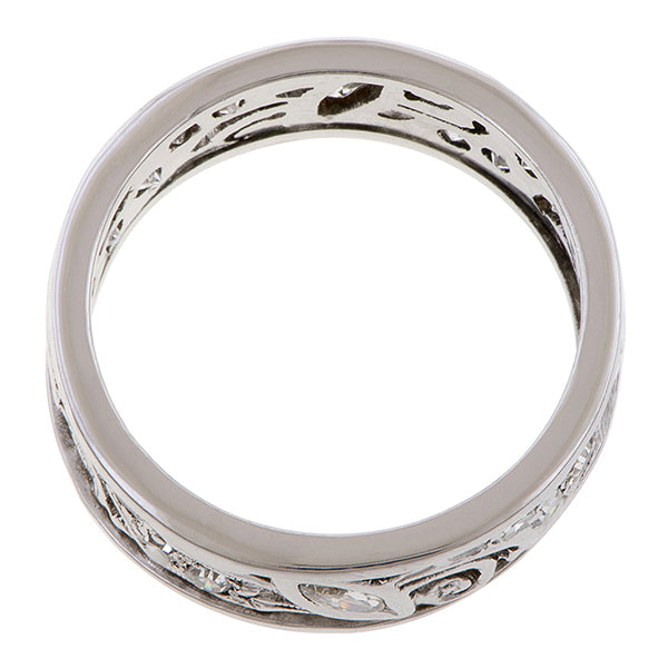 Vintage Wide Patterned Diamond Eternity Band, from Doyle & Doyle antique and vintage jewelry boutique