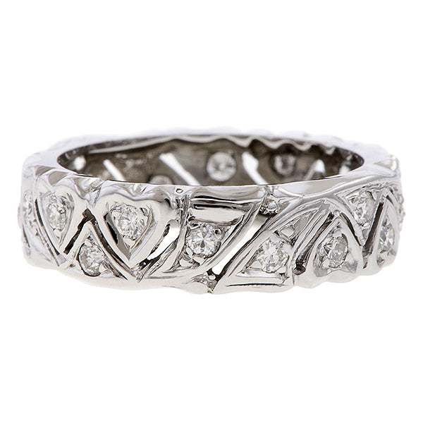 Vintage Patterned Diamond Band sold by Doyle and Doyle an antique and vintage jewelry boutique