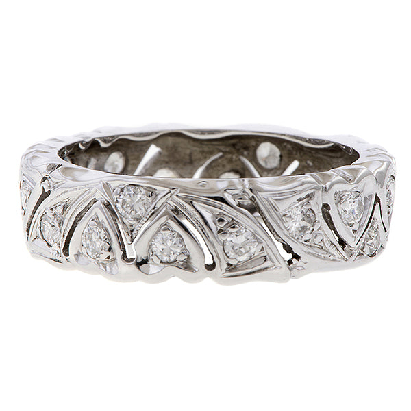 Vintage Patterned Diamond Band sold by Doyle and Doyle an antique and vintage jewelry boutique