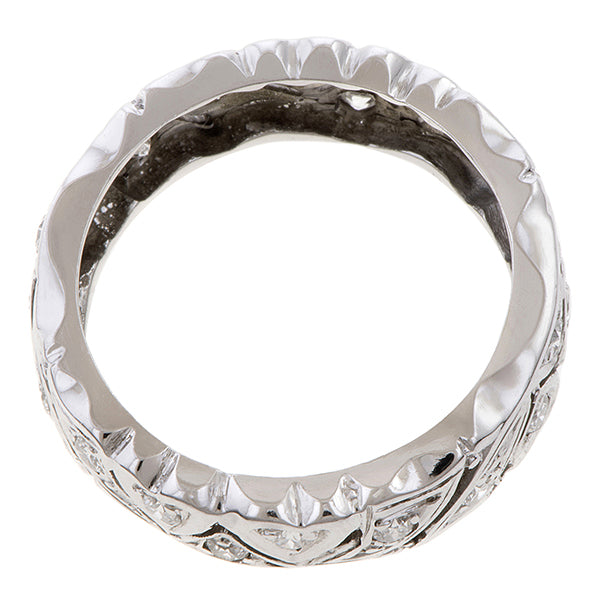 Vintage Patterned Diamond Band sold by Doyle and Doyle an antique and vintage jewelry boutique
