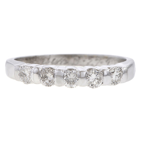 Vintage Diamond Wedding Band sold by Doyle and Doyle an antique and vintage jewelry boutique