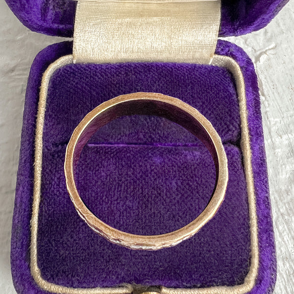 Vintage Patterned Two Toned Wedding Band sold by Doyle and Doyle an antique and vintage jewelry boutique