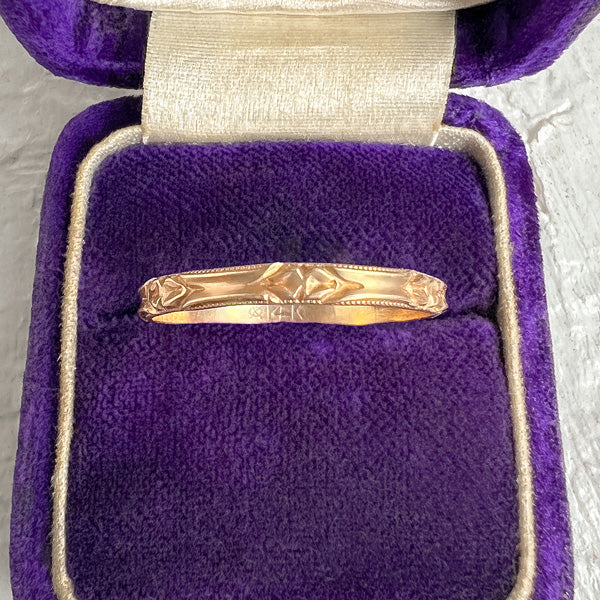 Vintage Patterned Wedding Band, Size 5.5 sold by Doyle and Doyle an antique and vintage jewelry boutique