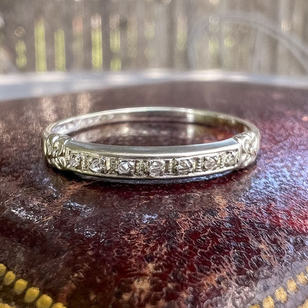 Vintage Diamond Wedding Band sold by Doyle and Doyle an antique and vintage jewelry boutique