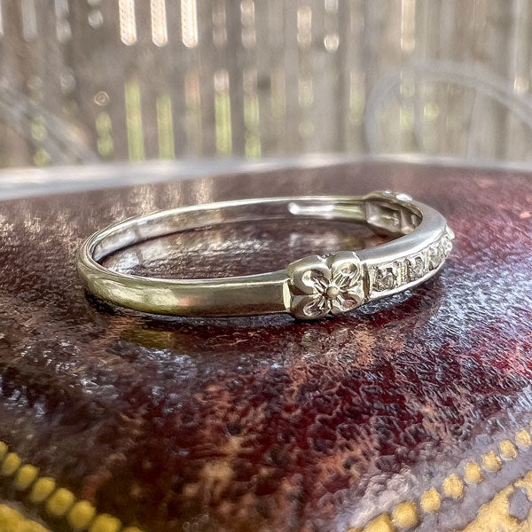 Vintage Diamond Wedding Band sold by Doyle and Doyle an antique and vintage jewelry boutique