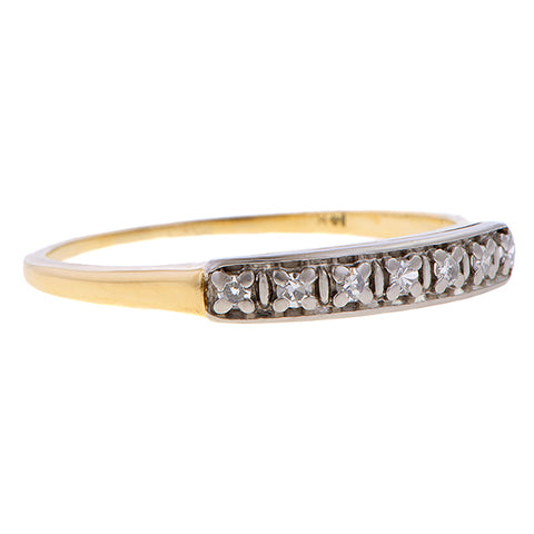 Vintage Two Toned Diamond Band Ring, from Doyle & Doyle antique and vintage jewelry boutique