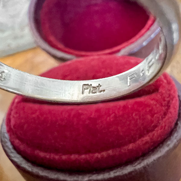 Vintage Millegrained Platinum Wedding Band sold by Doyle and Doyle an antique and vintage jewelry boutique