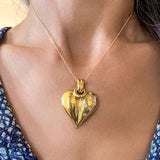 Vintage Diamond Heart Pendant sold by Doyle and Doyle an antique and vintage jewelry boutique