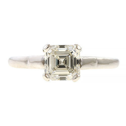 Vintage Emerald Cut Diamond Engagement Ring, from Doyle & Doyle antique and vintage jewelry boutique