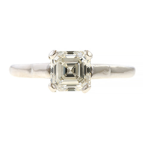 Vintage Emerald Cut Diamond Engagement Ring, from Doyle & Doyle antique and vintage jewelry boutique