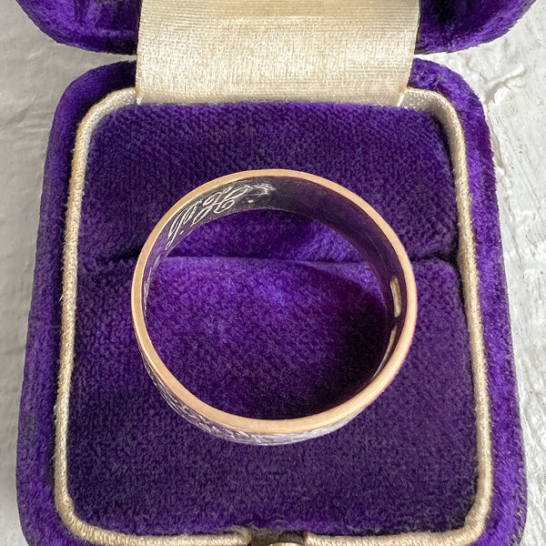 Antique Platinum & Gold Wedding Band Ring sold by Doyle and Doyle an antique and vintage jewelry boutique