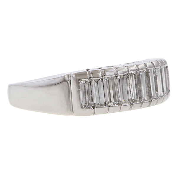 Vintage Baguette Cut Diamond Wedding Band sold by Doyle and Doyle an antique and vintage jewelry boutique