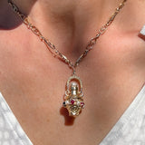 Vintage Gold Gemstone Bottle Charm Pendant, from Doyle & Doyle antique and vintage jewelry boutique