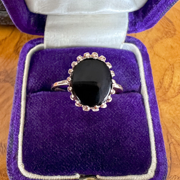 Estate Onyx Ring sold by Doyle and Doyle an antique and vintage jewelry boutique