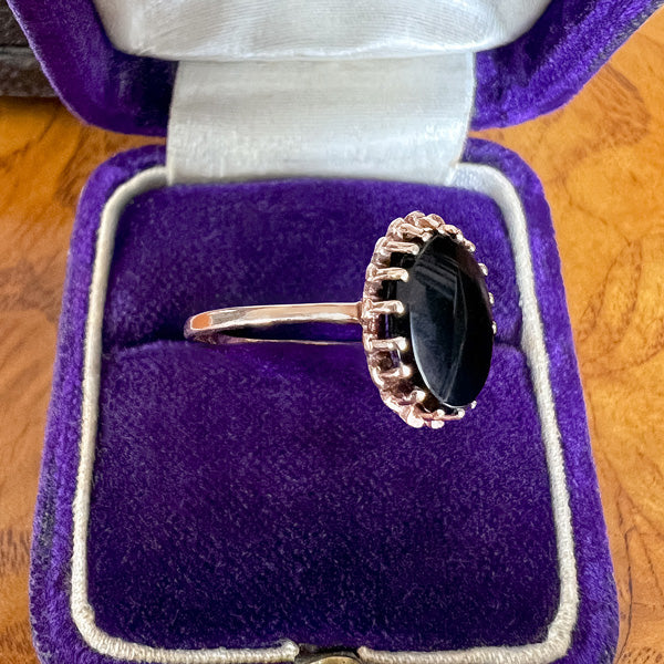 Estate Onyx Ring sold by Doyle and Doyle an antique and vintage jewelry boutique