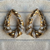 Vintage Diamond Hoop Earrings sold by Doyle and Doyle an antique and vintage jewelry boutique