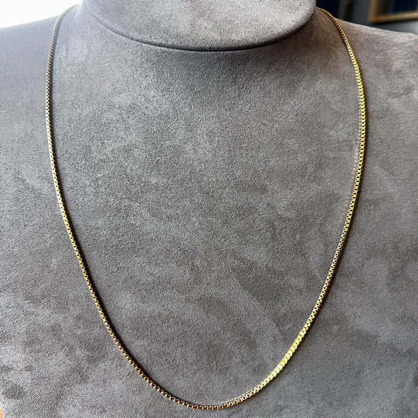 Vintage Gold Box Chain Necklace, from Doyle & Doyle antique and vintage jewelry boutique