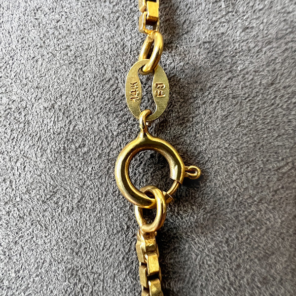 Vintage Gold Box Chain Necklace, from Doyle & Doyle antique and vintage jewelry boutique
