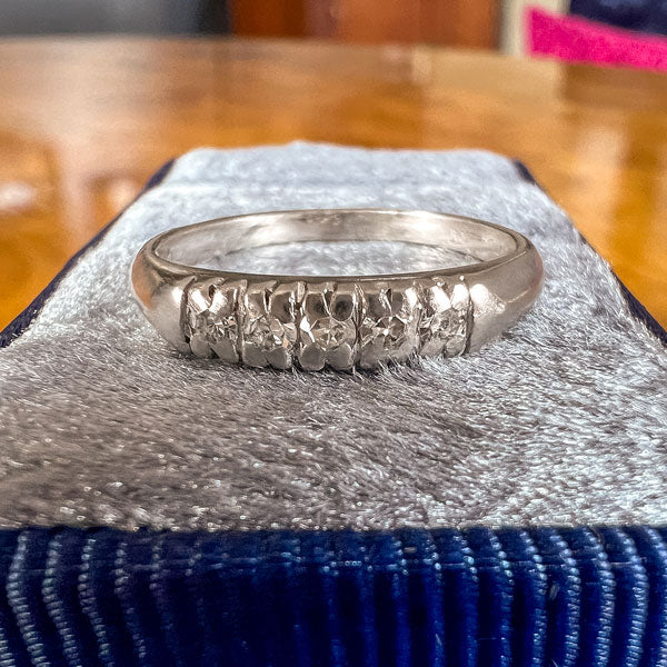 Vintage Diamond Wedding Band Ring sold by Doyle and Doyle an antique and vintage jewelry boutique