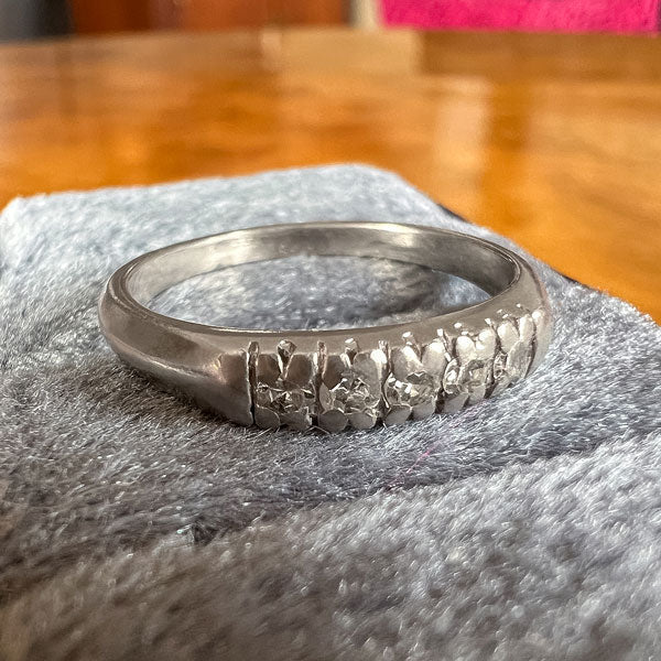 Vintage Diamond Wedding Band Ring sold by Doyle and Doyle an antique and vintage jewelry boutique