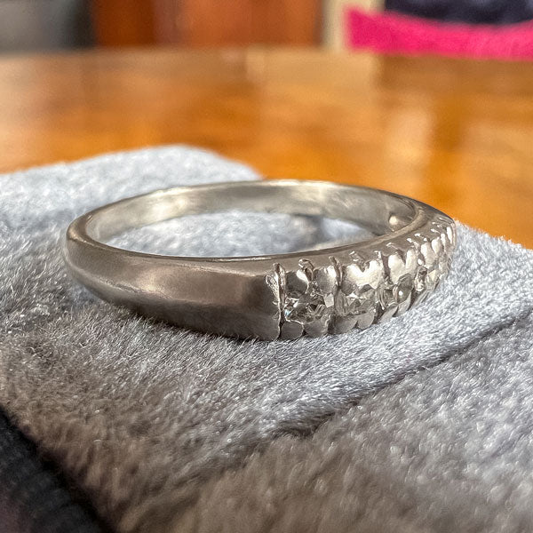 Vintage Diamond Wedding Band Ring sold by Doyle and Doyle an antique and vintage jewelry boutique