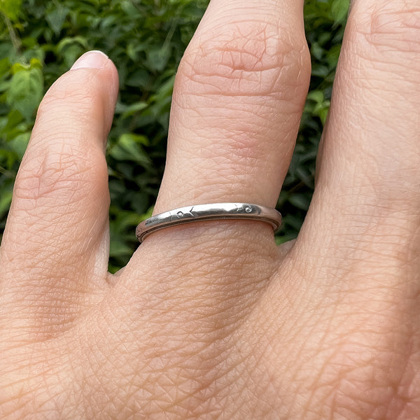 Vintage Patterned Wedding Band sold by Doyle and Doyle an antique and vintage jewelry boutique
