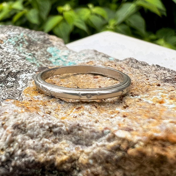 Vintage Patterned Wedding Band sold by Doyle and Doyle an antique and vintage jewelry boutique