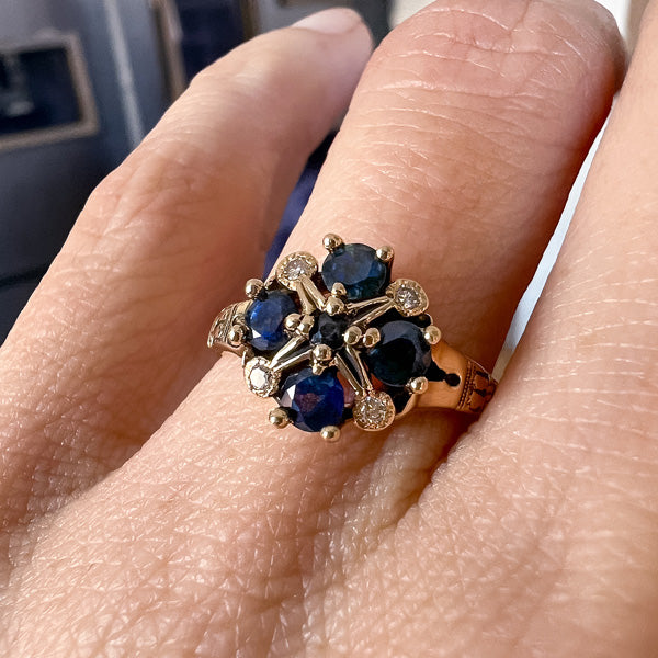 Victorian Style Sapphire and Diamond Ring, from Doyle & Doyle antique and vintage jewelry boutique