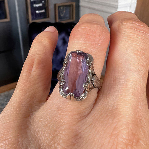 Art Deco Amethyst Ring sold by Doyle and Doyle an antique and vintage jewelry boutique
