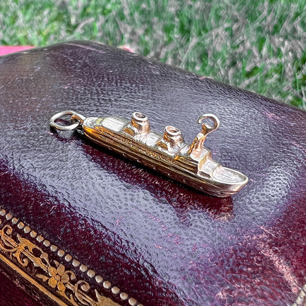 Vintage Ship Charm sold by Doyle and Doyle an antique and vintage jewelry boutique