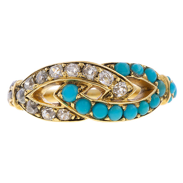 Victorian Turquoise & Diamond Ring sold by Doyle and Doyle an antique and vintage jewelry boutique