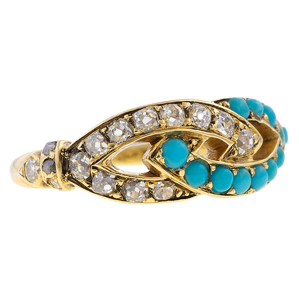 Victorian Turquoise & Diamond Ring sold by Doyle and Doyle an antique and vintage jewelry boutique