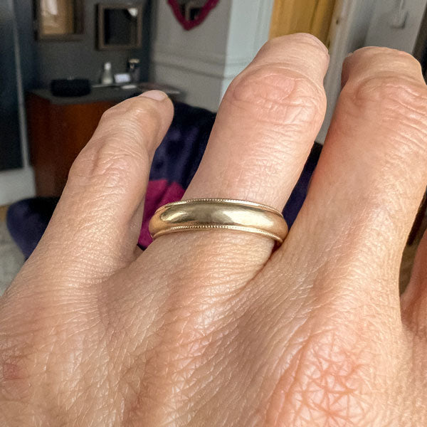 Vintage Millegrain Wedding Band Ring, Size 10 sold by Doyle and Doyle an antique and vintage jewelry boutique