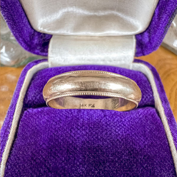 Vintage Millegrain Wedding Band Ring, Size 10 sold by Doyle and Doyle an antique and vintage jewelry boutique