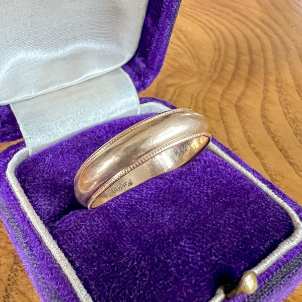 Vintage Millegrain Wedding Band Ring, Size 10 sold by Doyle and Doyle an antique and vintage jewelry boutique