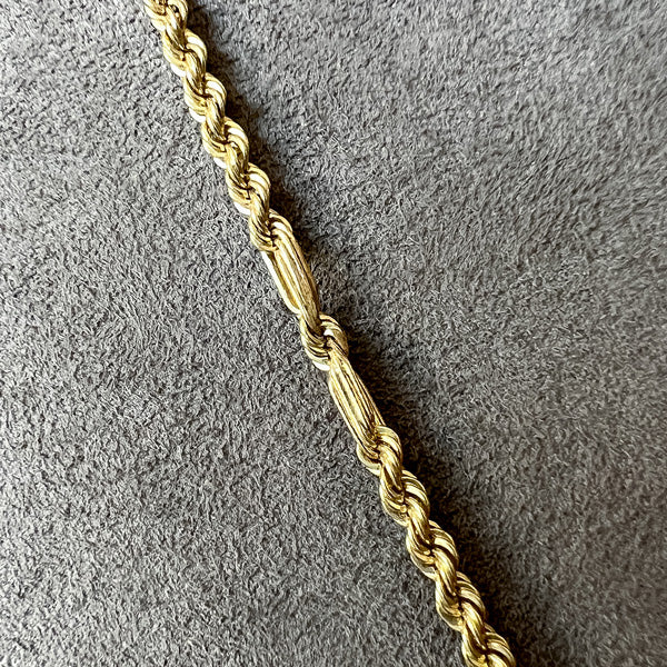 Vintage Fancy Rope Chain sold by Doyle and Doyle an antique and vintage jewelry boutique