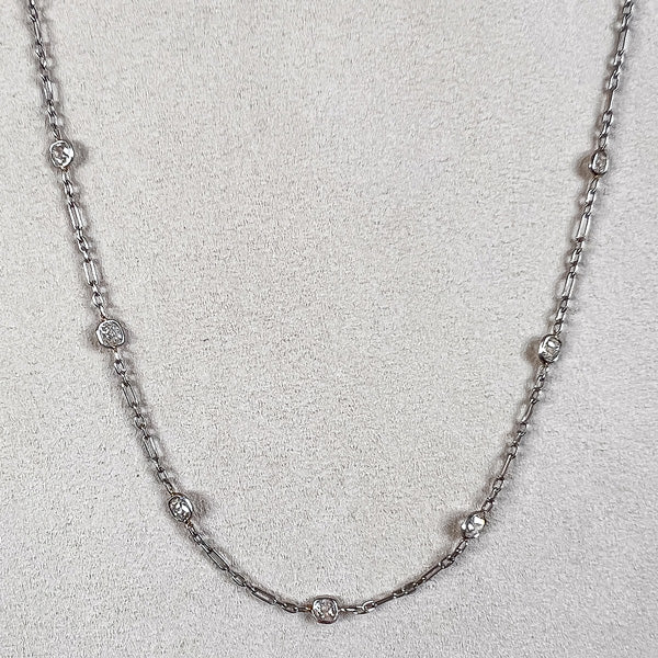 Vintage Diamond Chain Necklace sold by Doyle and Doyle an antique and vintage jewelry boutique