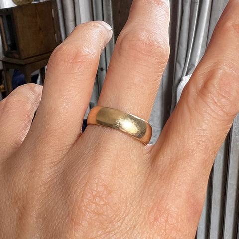 Vintage Half Round Wedding Band sold by Doyle and Doyle an antique and vintage jewelry boutique