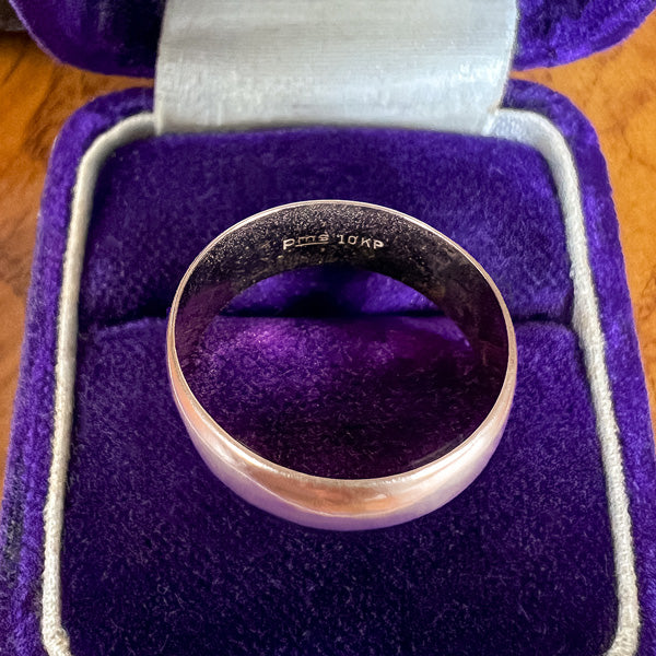 Vintage Half Round Wedding Band sold by Doyle and Doyle an antique and vintage jewelry boutique