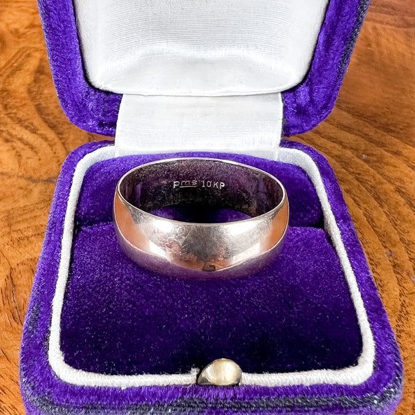 Vintage Half Round Wedding Band sold by Doyle and Doyle an antique and vintage jewelry boutique