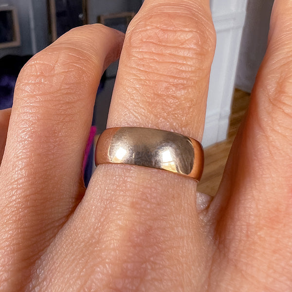 Vintage Half Round Wedding Band sold by Doyle and Doyle an antique and vintage jewelry boutique